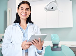 Dentist smiles
